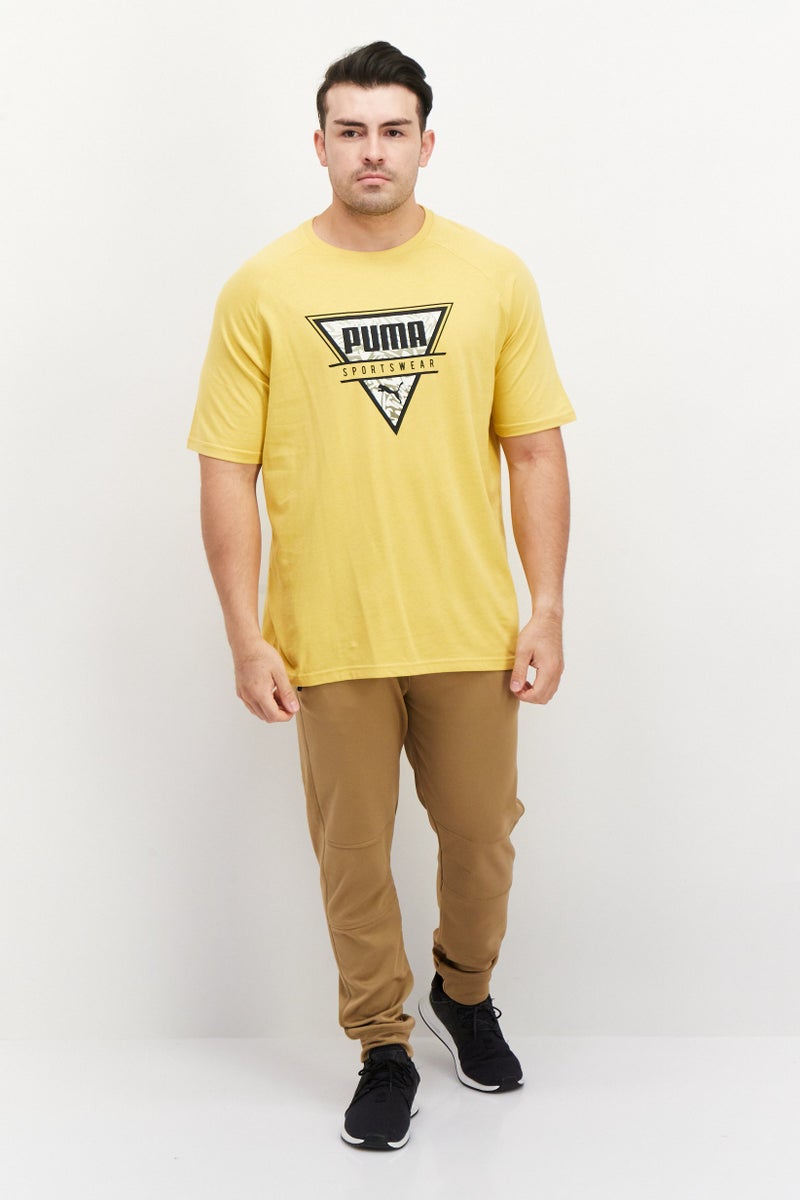 PUMA Men Sportswear Fit Brand Logo Training T-Shirts, Yellow - Image 2