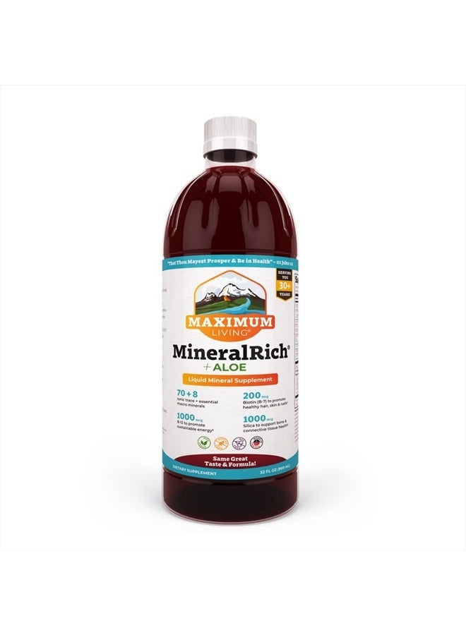 Maximum Living MineralRich Minerals Supplement with Aloe - Liquid Blend of Vitamins and Trace Minerals - 32 oz  - Image 1