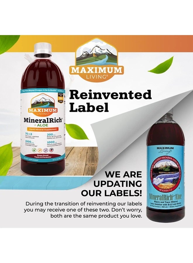 Maximum Living MineralRich Minerals Supplement with Aloe - Liquid Blend of Vitamins and Trace Minerals - 32 oz  - Image 2