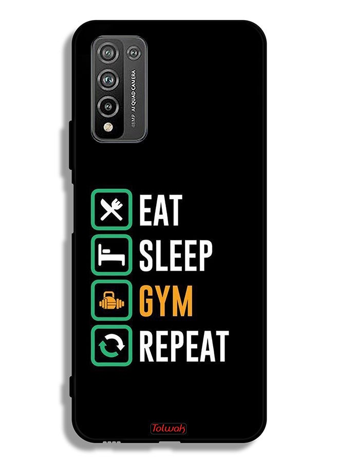 Tolwak Honor 10X Lite Protective Case Cover Eat Sleep Gym Repeat - Image 2