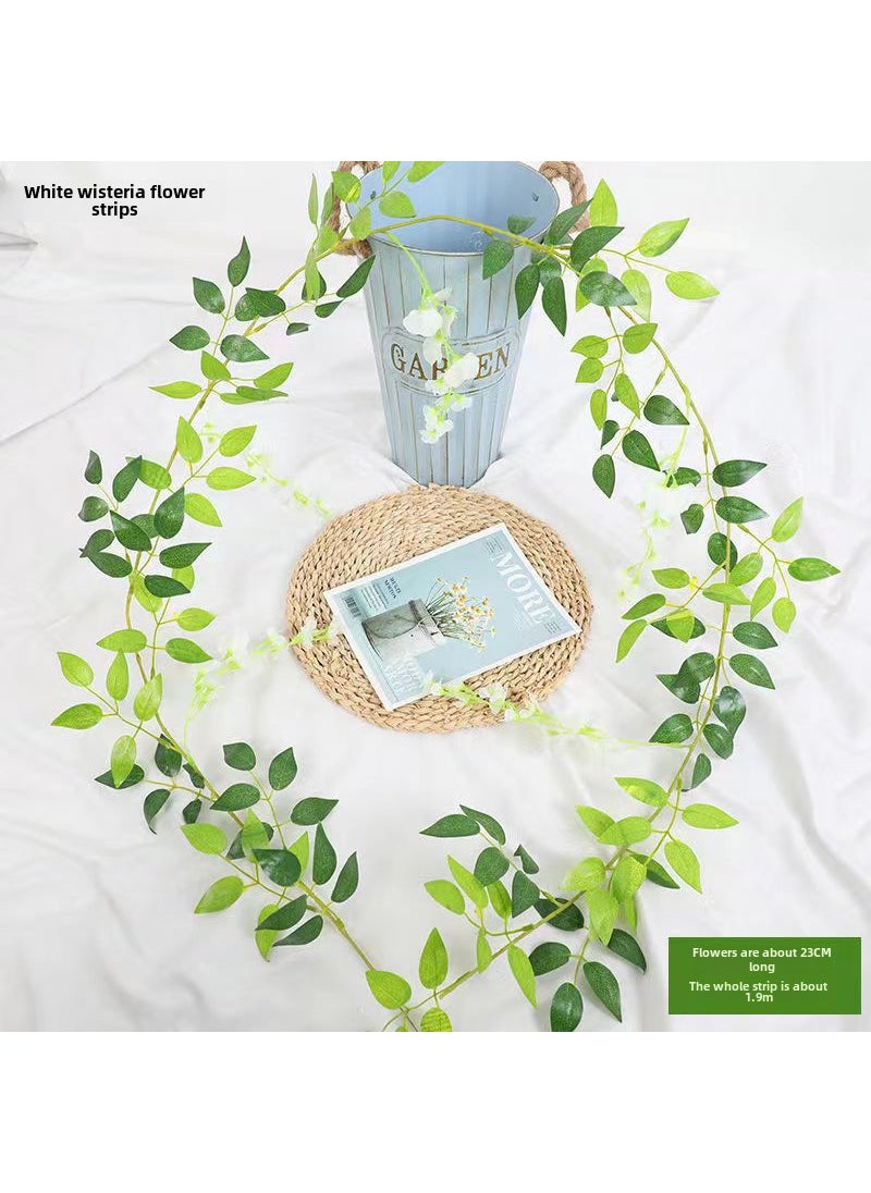 Generic Artificial Wisteria Vine Flower Garland Decor Ordinary White 1 