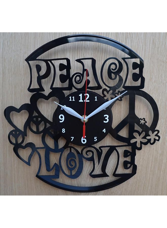 The Bros ساعة حائط أكريليك حديثة مزينة بالحب والسلام (30X30)