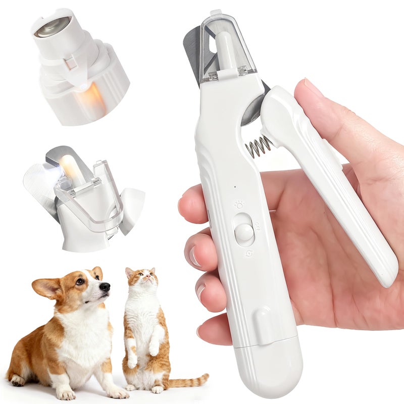 Motiilanco 2 in 1 Dog Nail Clippers & Dog Nail Grinder for Large Medium Small Dogs Cats Claw Trimmer with 2 LED Lights & Splash Guard, Ultra-Quiet, USB Rechargeable Pet Claw Care Grooming - Image 1