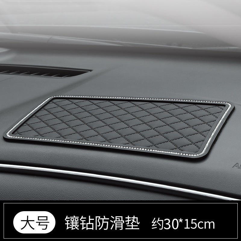 Car Dashboard Anti-Skid Pad Center Console Camellia Feather Pad Cute Cartoon Diamond Silicone Car Anti-Skid Pad - Image 2