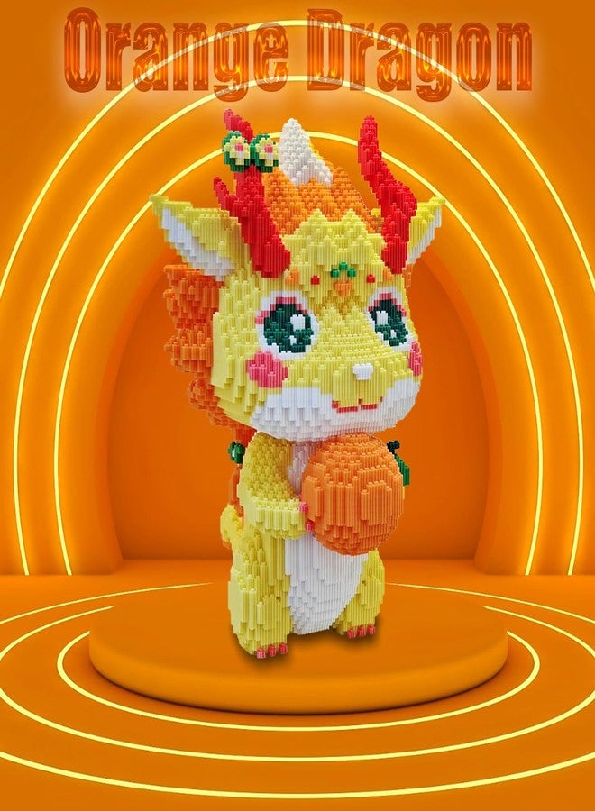 HONLANCH Animal Orange Dragon Micro Building Blocks Set（13500PCS 40cm High Series） Gift for Adults and Kids - Image 4