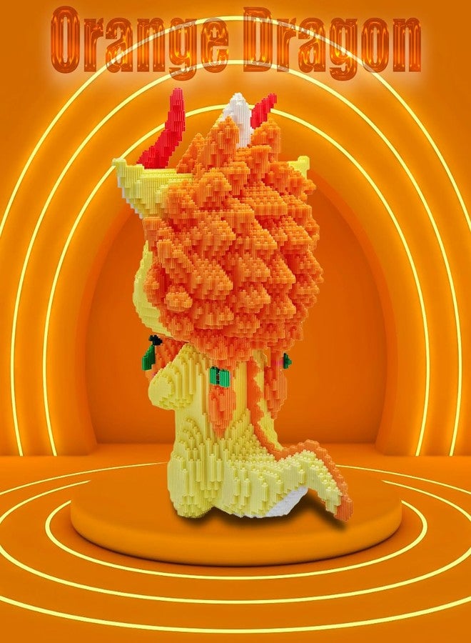 HONLANCH Animal Orange Dragon Micro Building Blocks Set（13500PCS 40cm High Series） Gift for Adults and Kids - Image 5