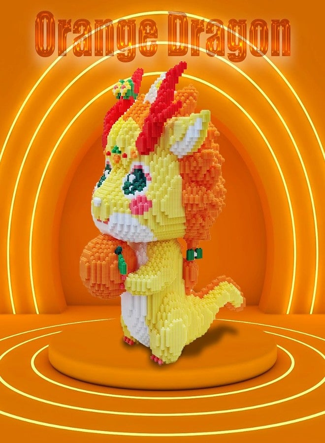 HONLANCH Animal Orange Dragon Micro Building Blocks Set（13500PCS 40cm High Series） Gift for Adults and Kids - Image 3