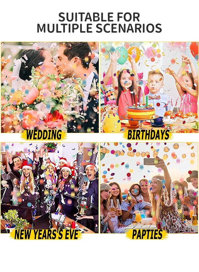 GROIC 12 قطعة من مدفع القصاصات للأطفال، 2 في 1 بالونات قصاصات الورق، مستلزمات الحفلات الممتعة لحفلات أعياد الميلاد، وحفلات الزفاف، والاحتفال بالعام الجديد - Image 3