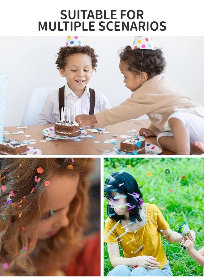 GROIC 12 قطعة من مدفع القصاصات للأطفال، 2 في 1 بالونات قصاصات الورق، مستلزمات الحفلات الممتعة لحفلات أعياد الميلاد، وحفلات الزفاف، والاحتفال بالعام الجديد - Image 5