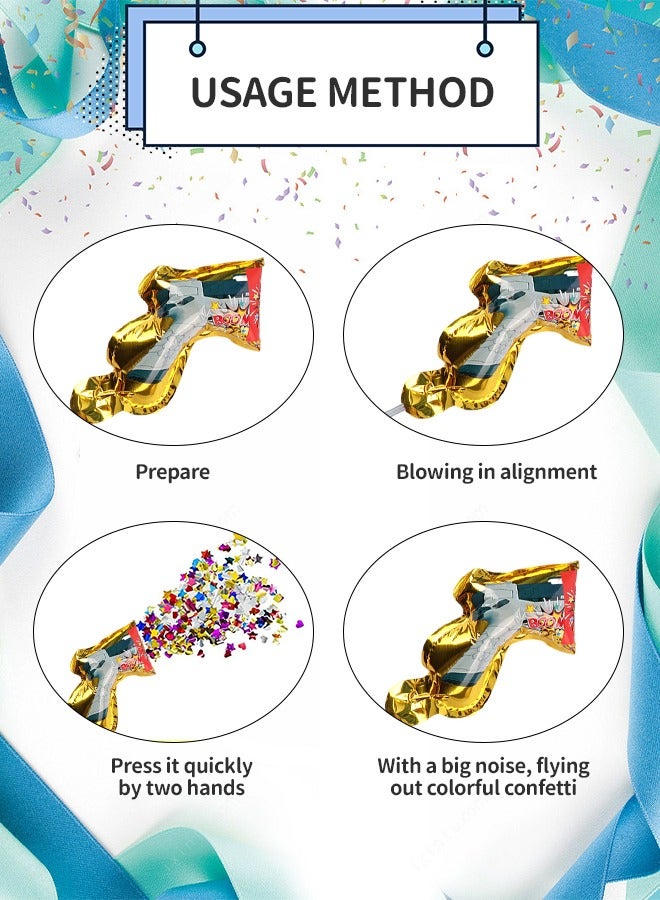 GROIC 12 قطعة من مدفع القصاصات للأطفال، 2 في 1 بالونات قصاصات الورق، مستلزمات الحفلات الممتعة لحفلات أعياد الميلاد، وحفلات الزفاف، والاحتفال بالعام الجديد - Image 2