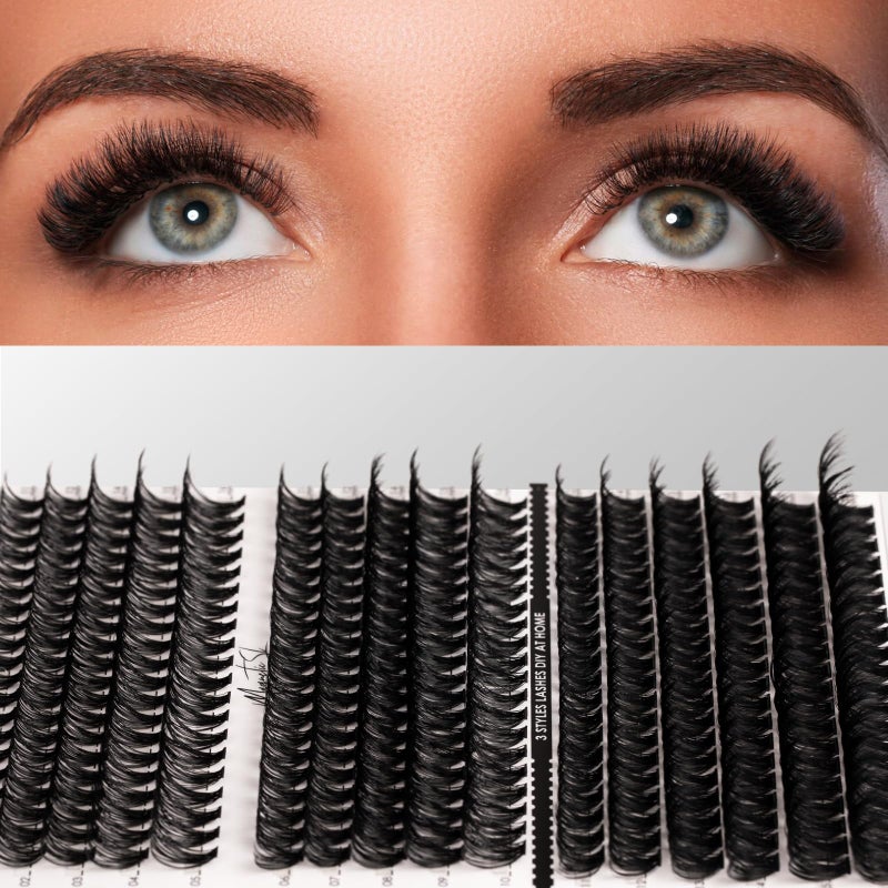 Magnetic SL DIY Lash Extensions Kit 320pcs Individual Lashes Clusters 40D 50D 100D Eyelash Extension Kit with Applicator and Lash Bond+Seal, Lash Remover For False Eyelash Mix 11-20mm (40D+50D+100D KIT) - Image 4
