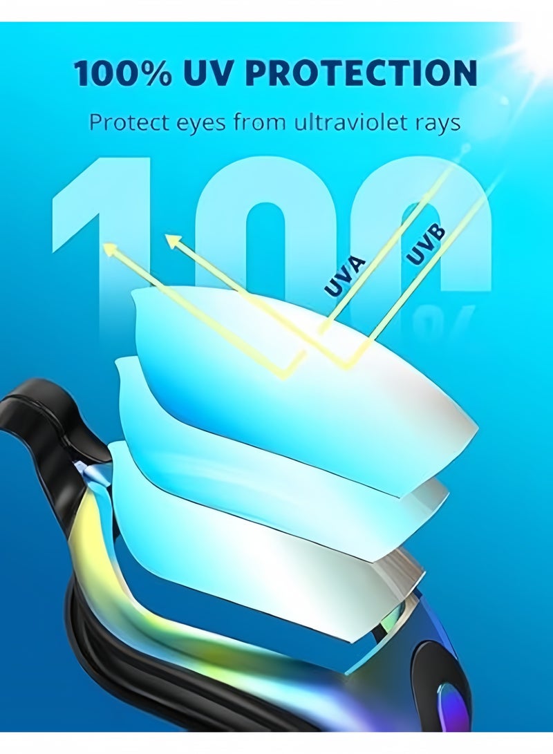GGEROU Swim Goggles 2 Pack, Anti Fog&UV Swimming Goggles for Audlts, No Leaking Swim Glasses for Men Women Youth - Image 4