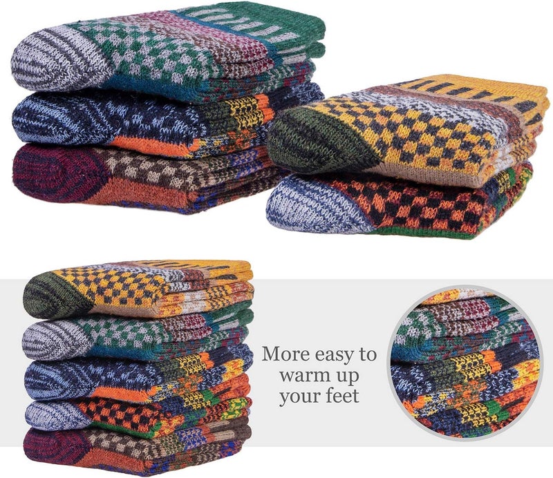 Luckam 5 Pairs of Cozy Thick Knit Wool Socks for Women - Perfect Winter Gifts for Cabin Adventures & Daily Comfort - Image 3
