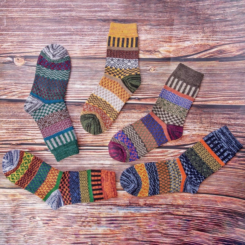 Luckam 5 Pairs of Cozy Thick Knit Wool Socks for Women - Perfect Winter Gifts for Cabin Adventures & Daily Comfort - Image 4