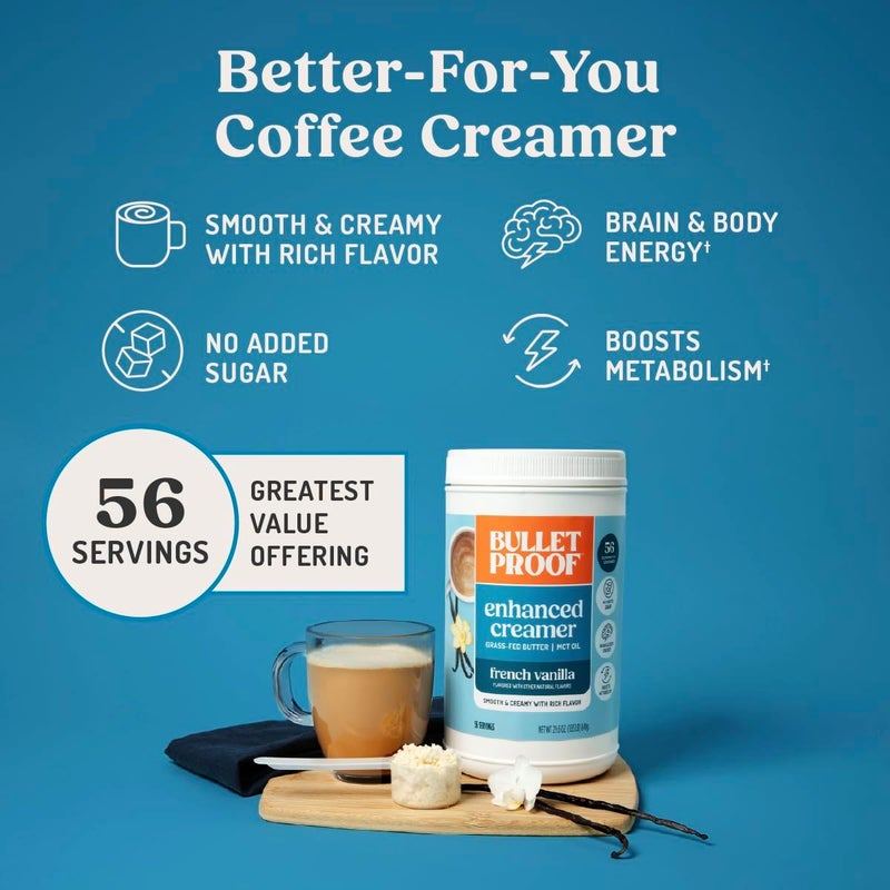 Bulletproof French Vanilla Enhanced Creamer with Grass-Fed Butter and MCT Oil - 29.6 Ounces - Image 4