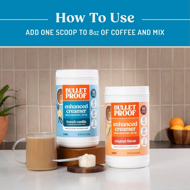 Bulletproof French Vanilla Enhanced Creamer with Grass-Fed Butter and MCT Oil - 29.6 Ounces - Image 5