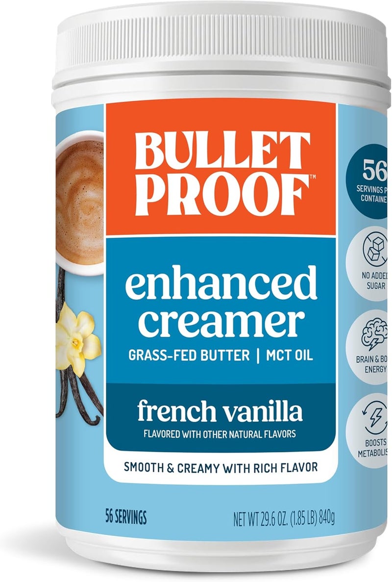 Bulletproof French Vanilla Enhanced Creamer with Grass-Fed Butter and MCT Oil - 29.6 Ounces - Image 1
