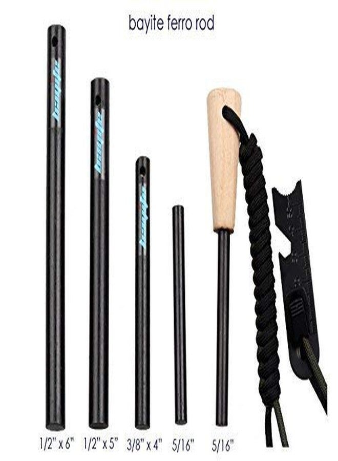 bayite 3/8 x 4 Inch Drilled Survival Ferro Rod Flint Fire Starter with Toggle Lanyard Hole - Image 5