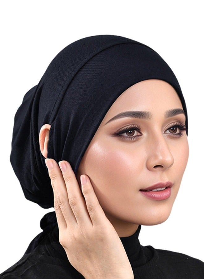 Hijab Undercaps for Women Solid Color Inner Tube Cap Muslim Beain Caps  - Image 1