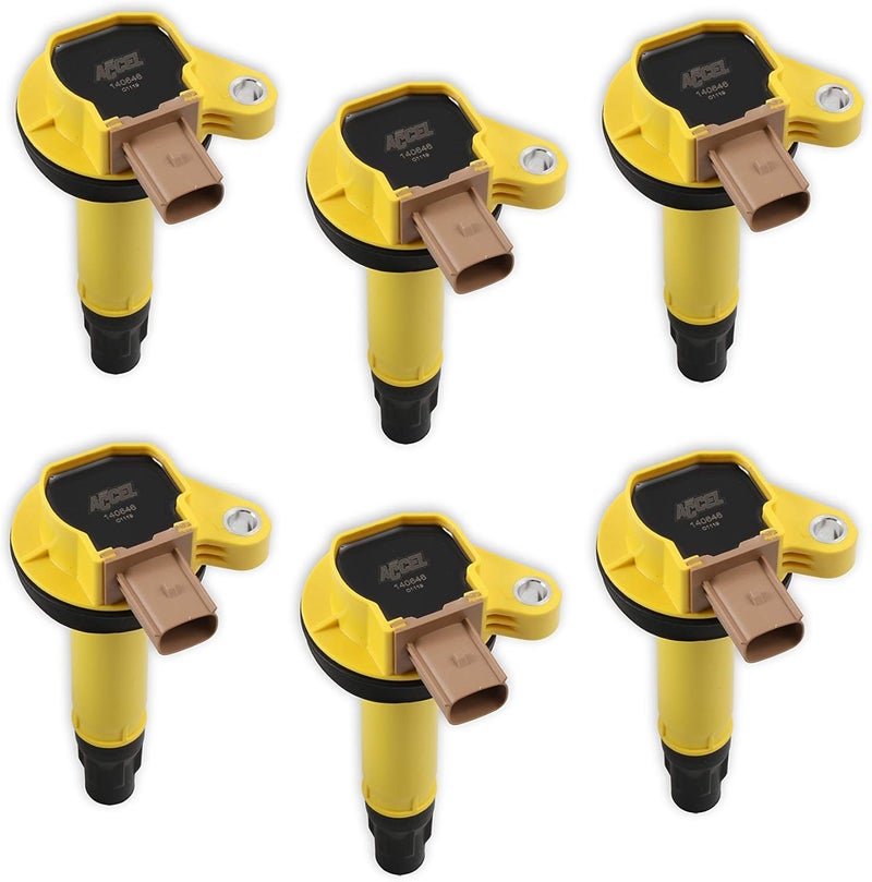 ACCEL Super Coil OEM Replacement 3 Pin Yellow 6 Pack - Image 1