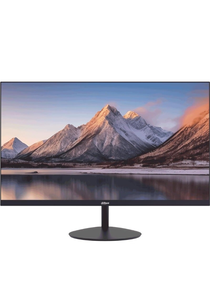 داهوا شاشة داهوا 22 بوصة بدقة Full HD 1080p 100Hz رفيعة للغاية بدون حواف مع مكبرات صوت (مدمجة) ، HDMI ، VGA ، ضمان 3 سنوات (أسود) - Image 1