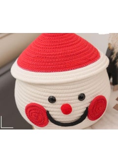 Harbell Home Harbell Home Cute Santa Handmade Jute Cotton Thread Rope Basket Woven Storage Basket With Cap Nursery Organizers And StorageKids Basket Toy Bin Baby Gift Basket  - Image 2