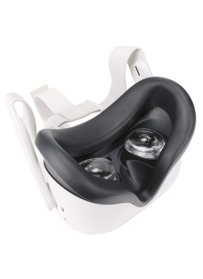 Generic VR Face Silicone Cover for Oculus Quest 2 VR Headset Soft Anti-Sweat VR Eye Cover Face Padding Sweatproof Lightproof Anti-Leakage Washable Anti-Leakage Light Blocking Eye Cover Accessories  - Image 2