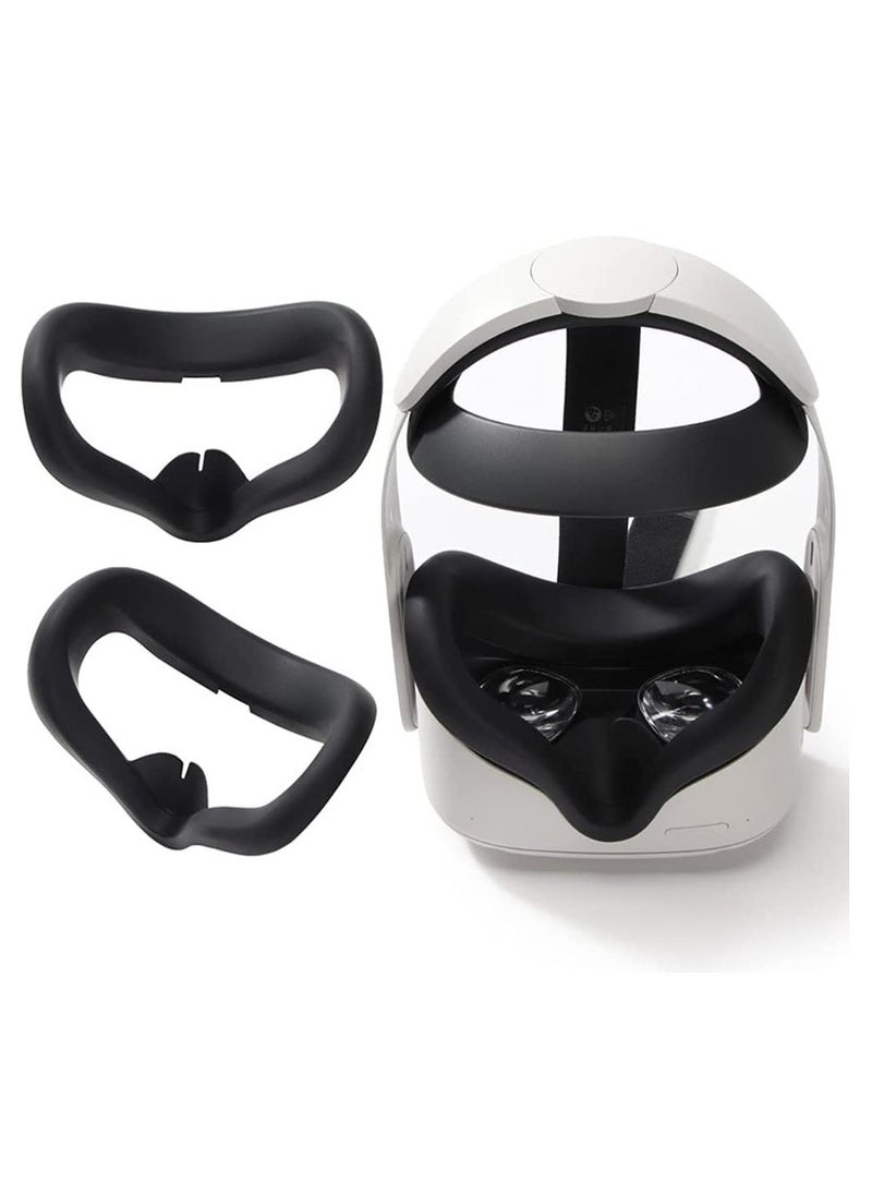Generic VR Face Silicone Cover for Oculus Quest 2 VR Headset Soft Anti-Sweat VR Eye Cover Face Padding Sweatproof Lightproof Anti-Leakage Washable Anti-Leakage Light Blocking Eye Cover Accessories  - Image 4