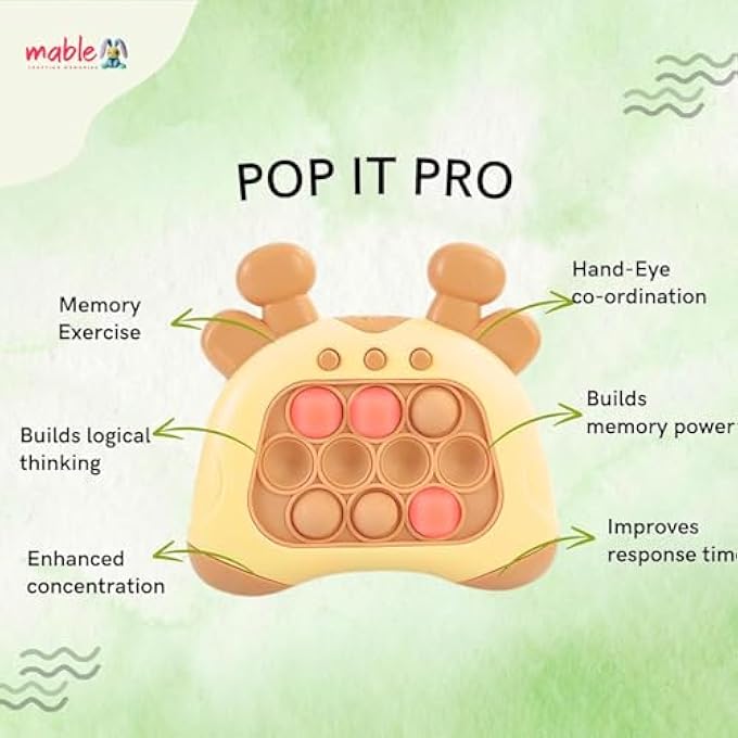 MABLE Pop it Pro Game, Fidget Toy with Music for Kids Girl & Boy, Four Modes and Electronic Speed Push Game for Stress Relief and Brain Exercise, Ideal for 3+ Years, Kid Boys and Girls [Green] - Image 4