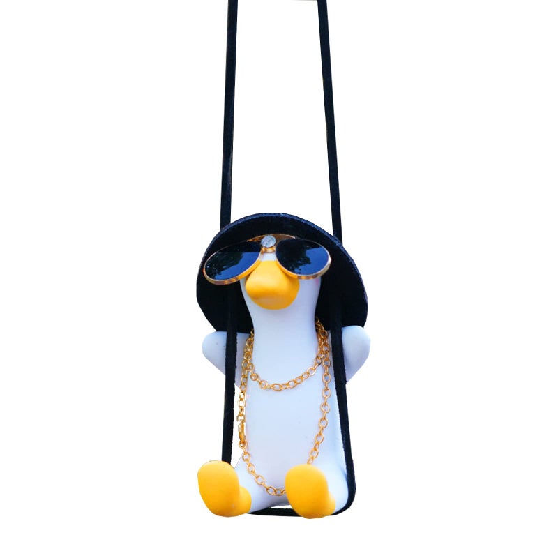 Qiwen Rear View Mirror Hanging Accessories of Cool Swinging Duck Car Hanging Ornament Cute Car Accessories for Teens Men Women Mirror Hanging Funny Truck Pendant CharmsD - Image 3