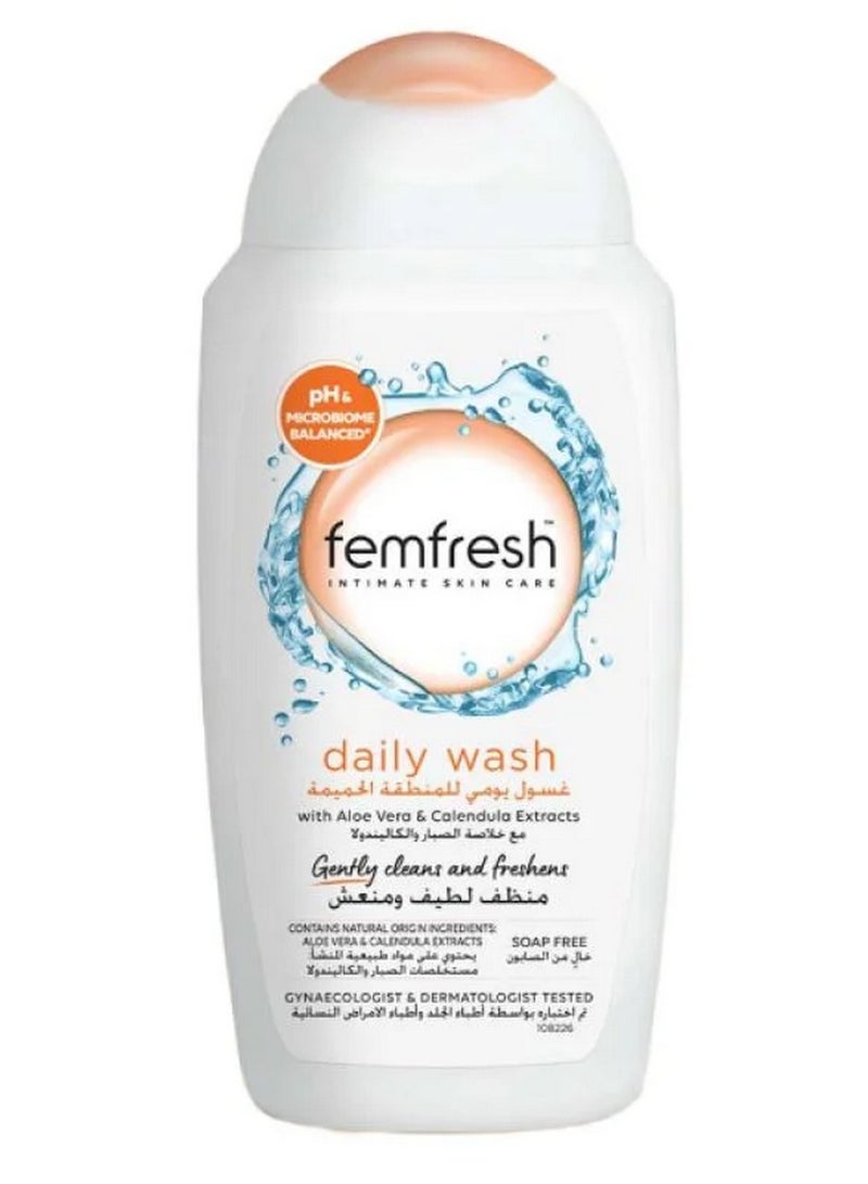 فيم فريش غسول يومي جديد للمنطقة الحساسة مع خلاصة الصبار والآذريون، متوازن الحموضة، تم اختباره من قبل أطباء الجلدية، 250 مل - Image 1