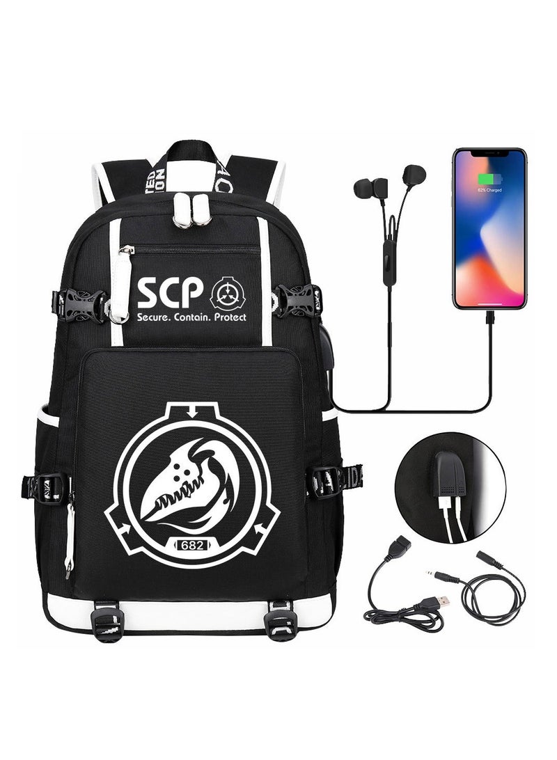 USB Print Youth Casual Travel Backpack