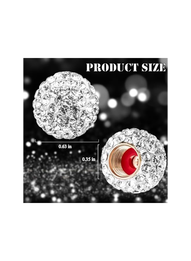 S-TOP 4PCS Bling Rhinestone Crystal Tire Valve Stem Caps - Sparkly Diamond-Like Car Wheel Caps for Women, Universal Fit Decorative Tire Accessories, Ideal Gift for Her - Image 3