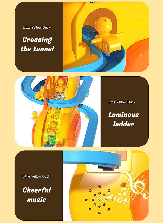 MLADEN Kids Track toys, Small Ducks Climbing Toys, Electric Educational Toys for Kids Yellow Duck Climbing Stairs Slide Track Toys with Light and Music  - Image 3