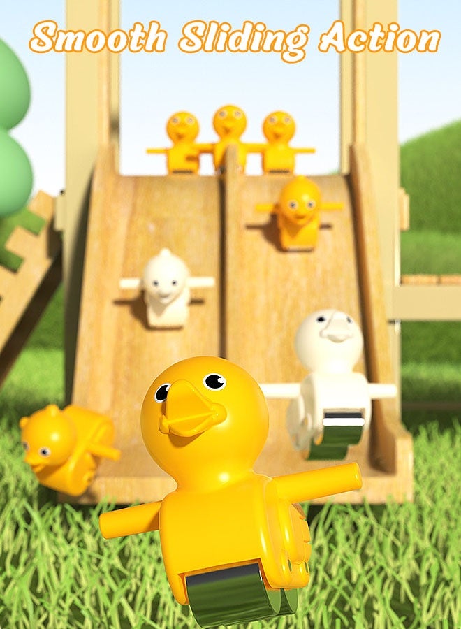 MLADEN Kids Track toys, Small Ducks Climbing Toys, Electric Educational Toys for Kids Yellow Duck Climbing Stairs Slide Track Toys with Light and Music  - Image 4