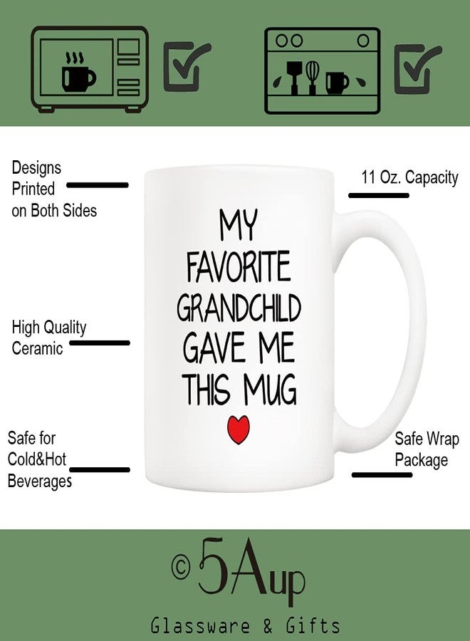 5Aup My Favorite Grandchild Gave Me This Mug Christmas Gifts, Grandpa Grandma Cup from Grandkids, Granddaughter, Grandson - Gift for Grandparents, Men, Women 11 Oz - Image 3