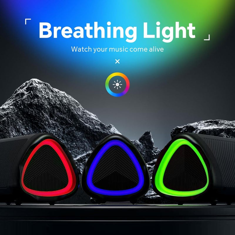 بايتيون المحمولة بلوتوث مكبر الصوت، المحمولة اللاسلكية مكبر الصوت مع IPX5 مقاوم للماء | TWS Paring | BT5.3 | صوت HD | حتى 24 ساعة وقت اللعب | تصميم ممتاز | عرض الضوء الديناميكي للضرب، للحفلات والألعاب والأفلام والأفلام في الهواء الطلق - Image 5