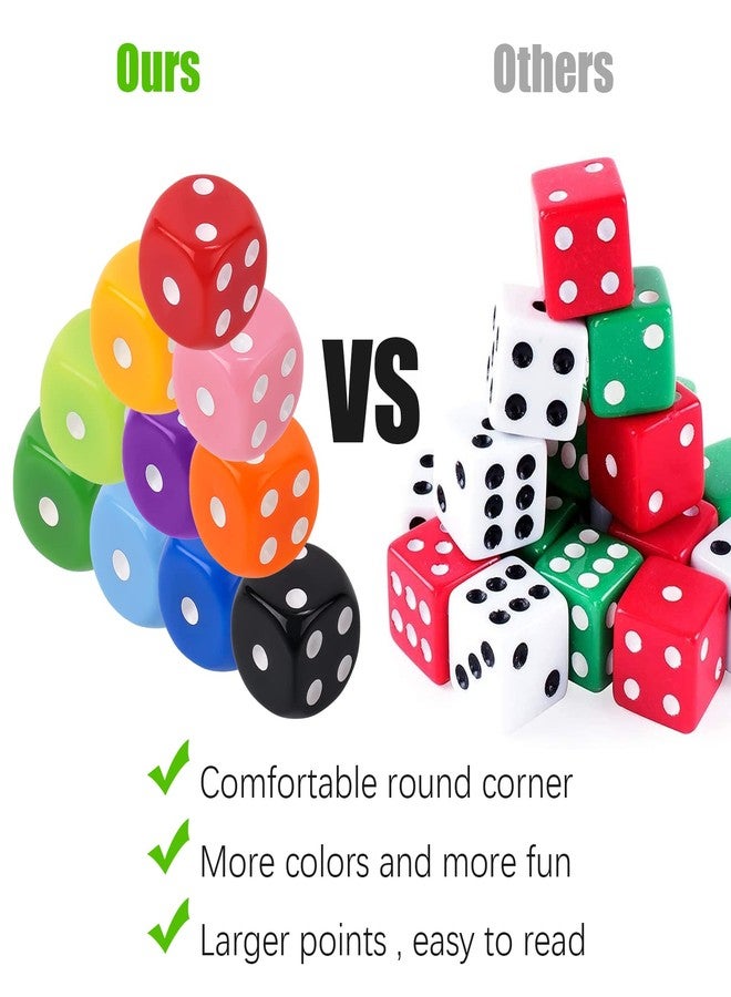 NiToy Game Dice Set 16MM 50PCS 6-Sided Solid Vintage Colors Standard Round Corner Dices for Board Game, Party, Holidays, Family Game (10 Mix Colors) - Image 3