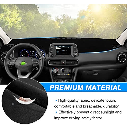 Autorder Dashboard Cover Mat for Hyundai Kona 2018-2021 2022 2023 Accessories Dash Cover Flannel Dash Mat Sunshade Glare UV Rays Protector (Without Hud) - Image 4