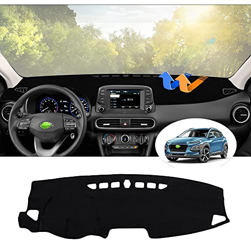 Autorder Dashboard Cover Mat for Hyundai Kona 2018-2021 2022 2023 Accessories Dash Cover Flannel Dash Mat Sunshade Glare UV Rays Protector (Without Hud) - Image 1