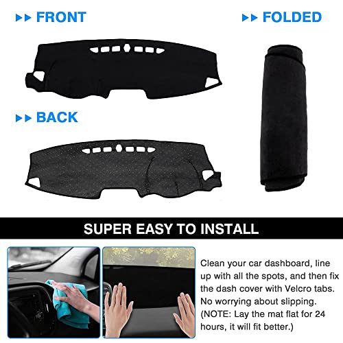 Autorder Dashboard Cover Mat for Hyundai Kona 2018-2021 2022 2023 Accessories Dash Cover Flannel Dash Mat Sunshade Glare UV Rays Protector (Without Hud) - Image 5