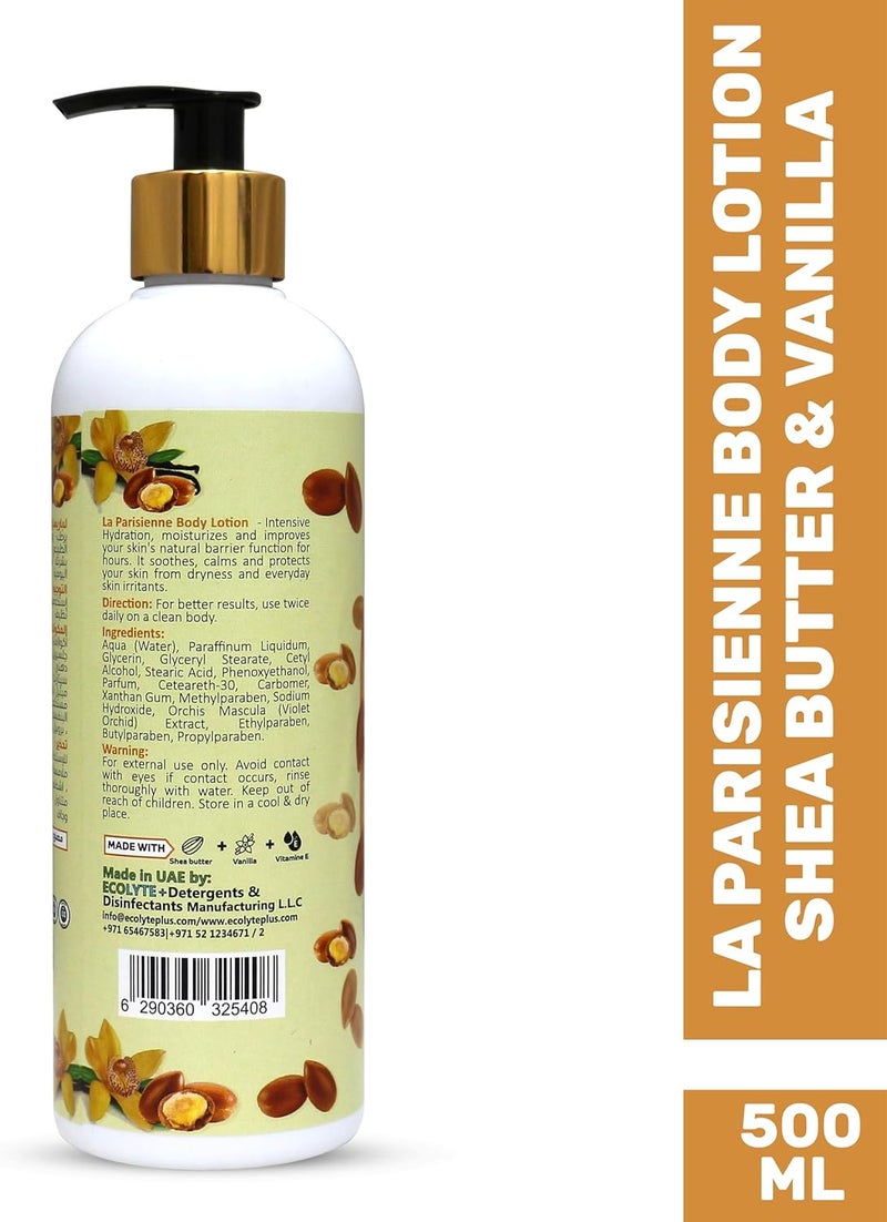 ECOLYTE+ La Parisienne Premium Body Lotion with Shea Butter & Vanilla - 500 ml - Image 2