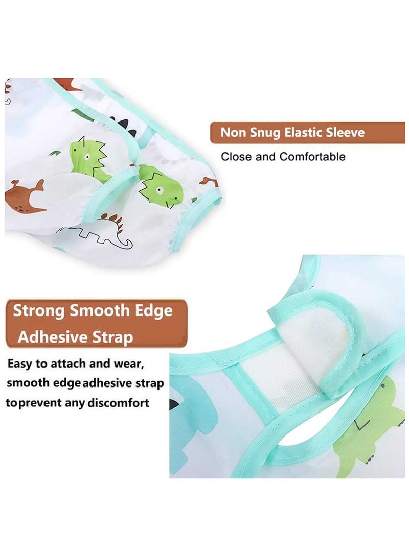 VIUAUAX 2 Pcs Infant Toddler Baby Waterproof Sleeved Bib, Long Sleeved Baby Toddler Bibs Waterproof Sleeved Bib,Baby Bibs,Art Smock Apron , 3-24 Months - Image 2