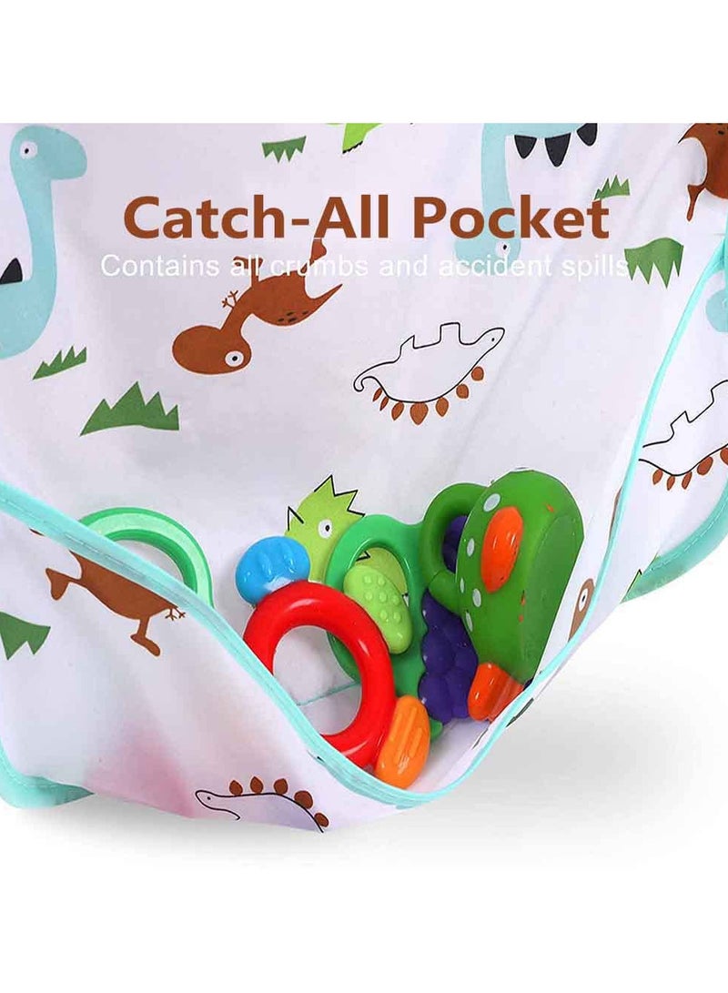 VIUAUAX 2 Pcs Infant Toddler Baby Waterproof Sleeved Bib, Long Sleeved Baby Toddler Bibs Waterproof Sleeved Bib,Baby Bibs,Art Smock Apron , 3-24 Months - Image 4