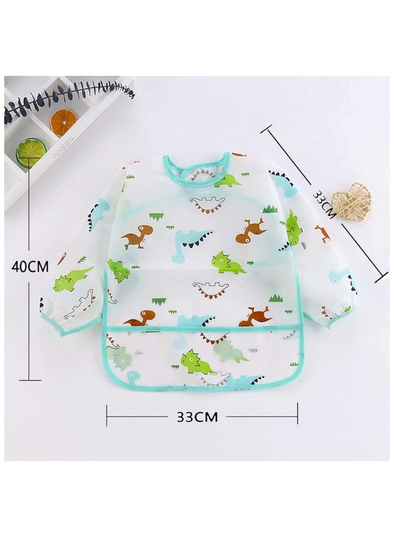 VIUAUAX 2 Pcs Infant Toddler Baby Waterproof Sleeved Bib, Long Sleeved Baby Toddler Bibs Waterproof Sleeved Bib,Baby Bibs,Art Smock Apron , 3-24 Months - Image 5