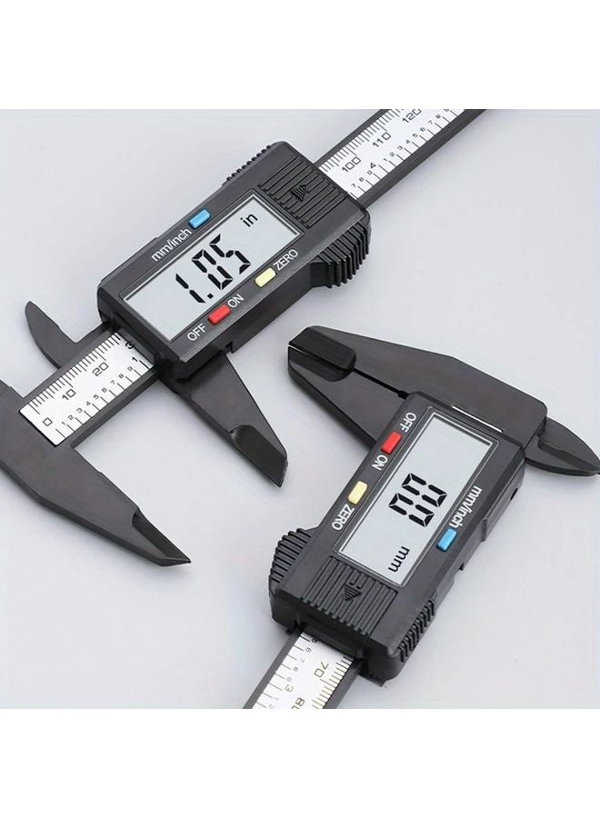 Digital Caliper Measuring Tool with LCD Screen Durable Plastic Micrometer Ruler Black - Image 5