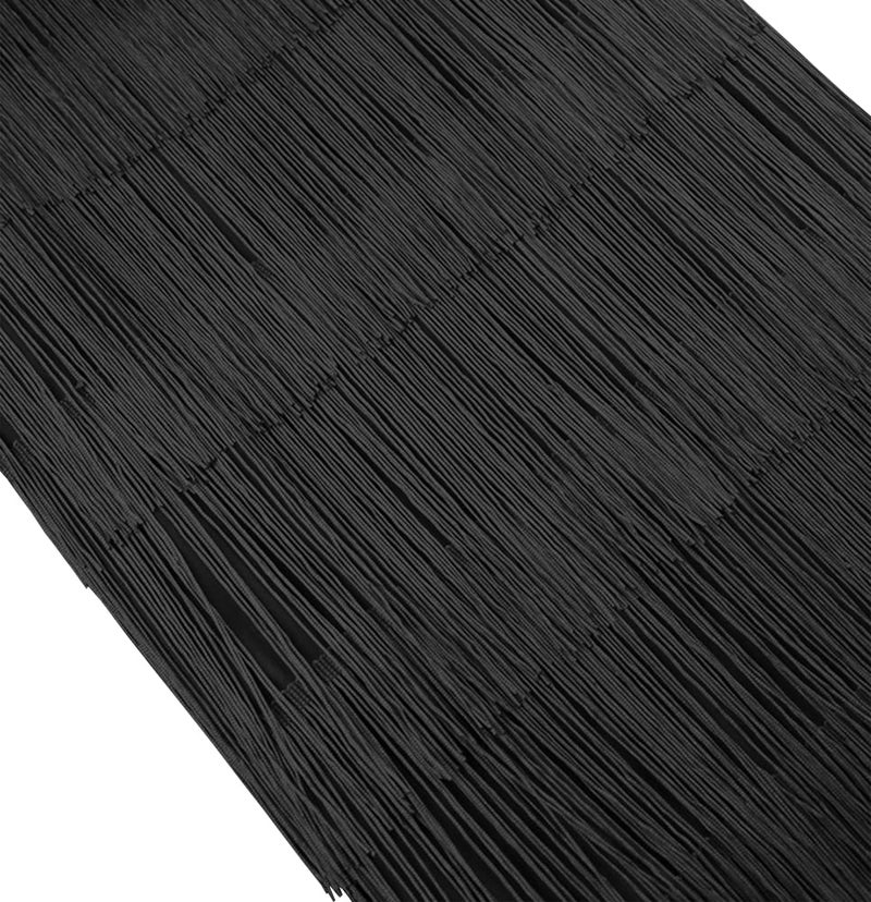 AOMEI Women's Black High Waist Fringe Tiered Bodycon Pencil Midi Skirt 1XL - Image 5