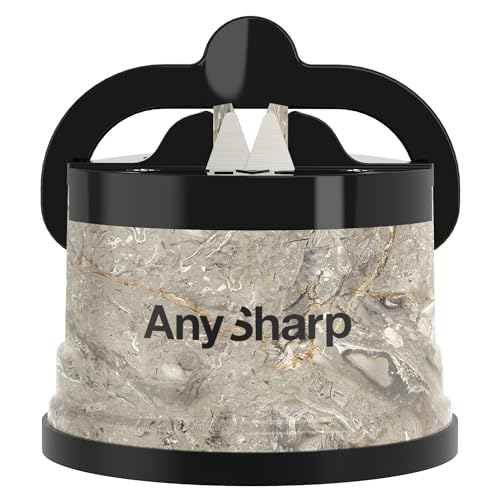 AnySharp – Editions – Hands Free Knife Sharpener - Easy to Use Sharpening Tool with PowerGrip Suction Base and 20-Degree Pre-Set Angle - for All Knives: Chef's, Serrated, and Hardened Steel - Stone - Image 1