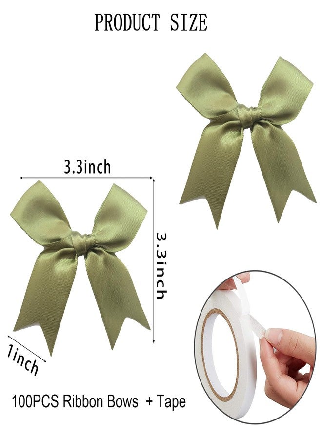 Amstorer 100 PCS Gift Wrap Bows Premium Satin Ribbon Bows 3.3 Inch Craft Bows for Gift Wrapping DIY Treat Bags Holiday Gifts Bag Party Decorations, Wedding Decor Christmas Birthday Presents - Image 2