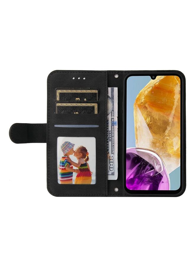 اس-توب جراب لهاتف Samsung Galaxy M15 5G / F15 5G جراب هاتف جلدي بملمس شجرة الحياة بأزرار معدنية - Image 4